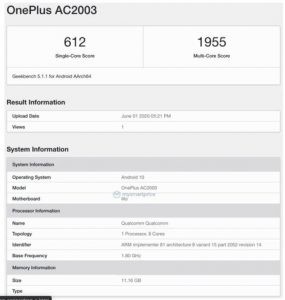 Read more about the article An alleged OnePlus Z of super mid-range with 12GB of RAM is seen in a leaked benchmark