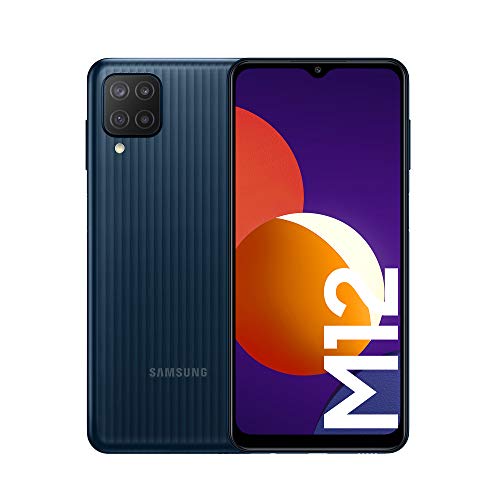 Samsung Galaxy M12 Smartphone with 6.5 Inch Infinity-V TFT LCD Screen, 4 GB of RAM and 128 GB of Expandable Internal Memory, 5000 mAh Battery and Fast Charge Black (ES Version)