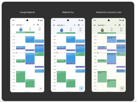 Google Calendar Material You